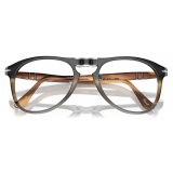 Persol - PO9714VM - Nero Marrone Striato Grigio - Occhiali da Vista - Persol Eyewear