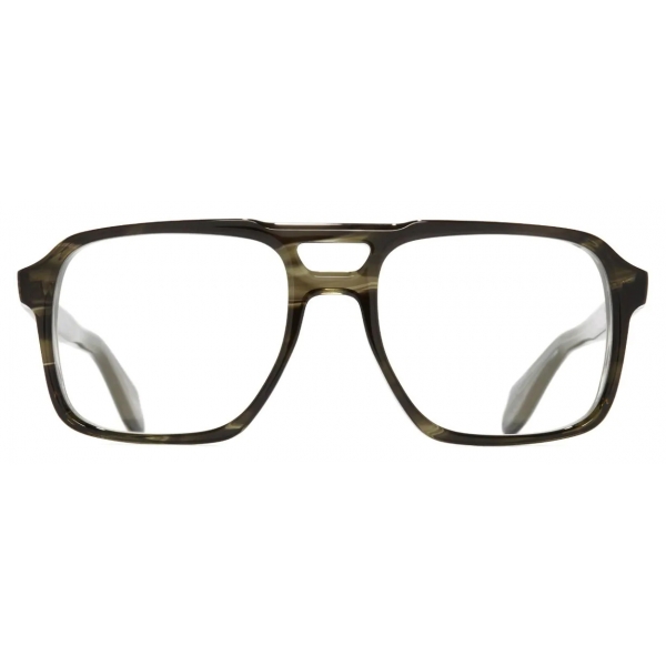 Cutler & Gross - 1394 Aviator Optical Glasses - Striped Green Havana - Luxury - Cutler & Gross Eyewear