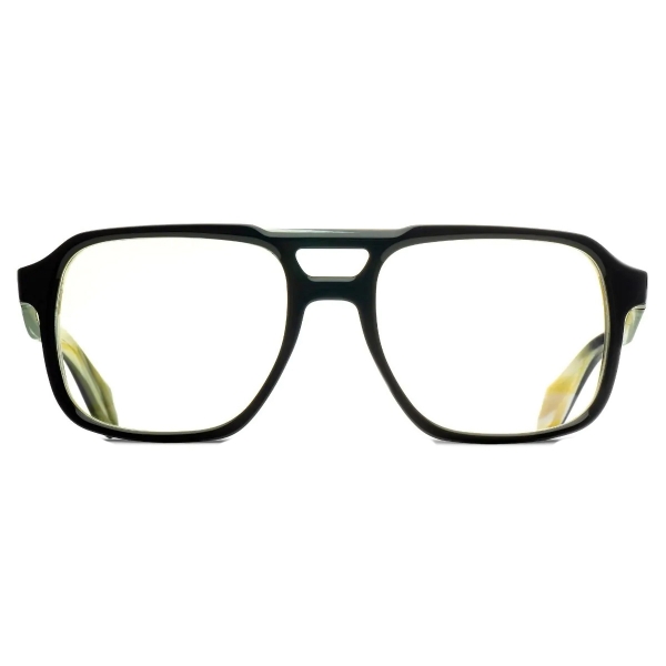 Cutler & Gross - 1394 Aviator Optical Glasses - Black and Horn - Luxury - Cutler & Gross Eyewear