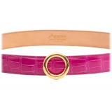 Avvenice - Iris - Crocodile Belt - Pearly Fuchsia - Handmade in Italy - Exclusive Luxury Collection