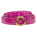 Avvenice - Iris - Crocodile Belt - Pearly Fuchsia - Handmade in Italy - Exclusive Luxury Collection