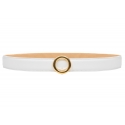 Avvenice - Iris - Premium Leather Belt - White - Handmade in Italy - Exclusive Luxury Collection