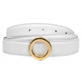 Avvenice - Iris - Premium Leather Belt - White - Handmade in Italy - Exclusive Luxury Collection