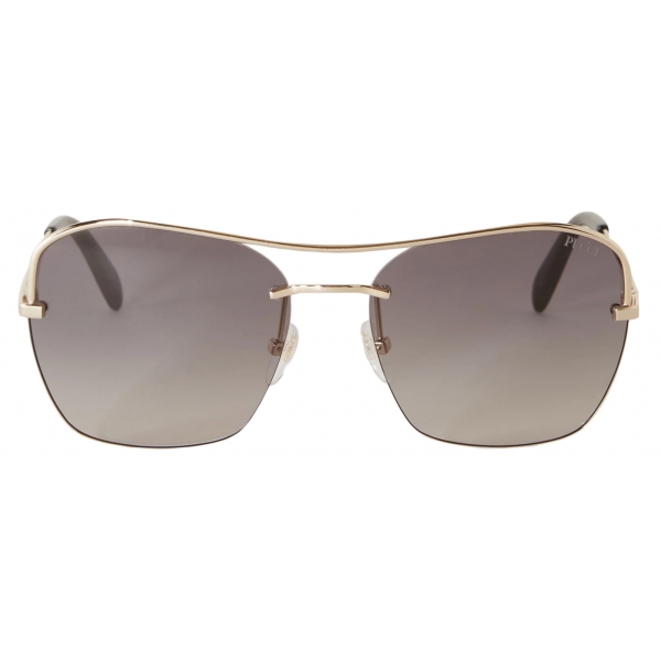 Emilio Pucci - Square Sunglasses - Gold Smoke Grey Black - Sunglasses - Emilio Pucci Eyewear