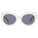 The Attico - Agnes Cat Eye Sunglasses in White - Sunglasses - Official - The Attico Eyewear by Linda Farrow