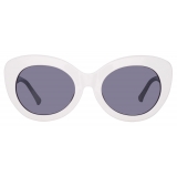 The Attico - Agnes Cat Eye Sunglasses in White - Sunglasses - Official - The Attico Eyewear by Linda Farrow