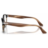 Persol - PO3284V - Black Cut Net Striped Brown Cut Net Grey - Optical Glasses - Persol Eyewear