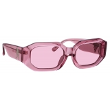 The Attico - Blake Angular Sunglasses in Pink - Sunglasses - Official - The Attico Eyewear by Linda Farrow