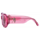 The Attico - Blake Angular Sunglasses in Pink - Sunglasses - Official - The Attico Eyewear by Linda Farrow