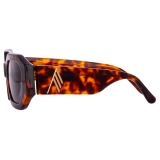 The Attico - Blake Angular Sunglasses in Tortoiseshell - Sunglasses - Official - The Attico Eyewear by Linda Farrow