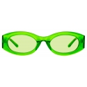 The Attico - Berta Oval Sunglasses in Green - Sunglasses - Official - The Attico Eyewear by Linda Farrow