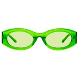 The Attico - Berta Oval Sunglasses in Green - Sunglasses - Official - The Attico Eyewear by Linda Farrow
