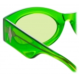 The Attico - Berta Oval Sunglasses in Green - Sunglasses - Official - The Attico Eyewear by Linda Farrow