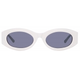 The Attico - Berta Oval Sunglasses in White - Sunglasses - Official - The Attico Eyewear by Linda Farrow