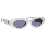 The Attico - Berta Oval Sunglasses in White - Sunglasses - Official - The Attico Eyewear by Linda Farrow