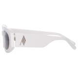 The Attico - Berta Oval Sunglasses in White - Sunglasses - Official - The Attico Eyewear by Linda Farrow