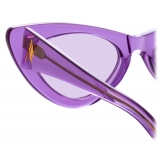 The Attico - Occhiali da Sole Dora D-Frame in Viola - Occhiali da Sole - Official - The Attico Eyewear by Linda Farrow