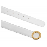 Avvenice - Iris - Premium Leather Belt - White - Handmade in Italy - Exclusive Luxury Collection