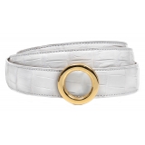Avvenice - Iris - Crocodile Belt - Pearly White - Handmade in Italy - Exclusive Luxury Collection