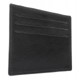 Avvenice - Premium Leather Credit Card Holder - Black Pink - Handmade in Italy - Exclusive Luxury Collection