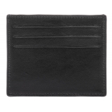 Avvenice - Premium Leather Credit Card Holder - Black Fuchsia - Handmade in Italy - Exclusive Luxury Collection