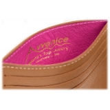 Avvenice - Premium Leather Credit Card Holder - Canyon Pink - Handmade in Italy - Exclusive Luxury Collection