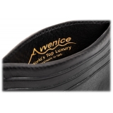 Avvenice - Premium Leather Credit Card Holder - Black - Handmade in Italy - Exclusive Luxury Collection