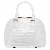 Avvenice - Imperium - Borsa in Coccodrillo - Bianco Perlato - Handmade in Italy - Exclusive Luxury Collection