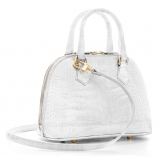 Avvenice - Imperium - Borsa in Coccodrillo - Bianco Perlato - Handmade in Italy - Exclusive Luxury Collection