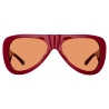 The Attico - Edie Aviator Sunglasses in Bordeaux - Sunglasses - Official - The Attico Eyewear by Linda Farrow
