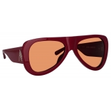 The Attico - Edie Aviator Sunglasses in Bordeaux - Sunglasses - Official - The Attico Eyewear by Linda Farrow