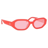 The Attico - Irene Angular Sunglasses in Coral - Sunglasses - Official - The Attico Eyewear by Linda Farrow