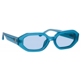 The Attico - Irene Angular Sunglasses in Turquoise - Sunglasses - Official - The Attico Eyewear by Linda Farrow