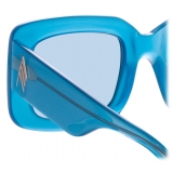 The Attico - Jorja Rectangular Sunglasses in Turquoise - Sunglasses - Official - The Attico Eyewear by Linda Farrow