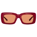 The Attico - Marfa Rectangular Sunglasses in Bordeaux - Sunglasses - Official - The Attico Eyewear by Linda Farrow