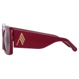 The Attico - Marfa Rectangular Sunglasses in Bordeaux - Sunglasses - Official - The Attico Eyewear by Linda Farrow