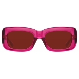 The Attico - Marfa Rectangular Sunglasses in Maroon - Sunglasses - Official - The Attico Eyewear by Linda Farrow