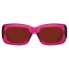The Attico - Marfa Rectangular Sunglasses in Maroon - Sunglasses - Official - The Attico Eyewear by Linda Farrow