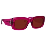 The Attico - Marfa Rectangular Sunglasses in Maroon - Sunglasses - Official - The Attico Eyewear by Linda Farrow