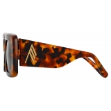 The Attico - Marfa Rectangular Sunglasses in Tortoiseshell Blue - Sunglasses - Official - The Attico Eyewear by Linda Farrow