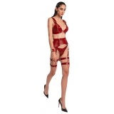 Belarex - Reggicalze Rome - Rosso Scuro - Reggicalze - Lingerie - Luxury Exclusive Collection