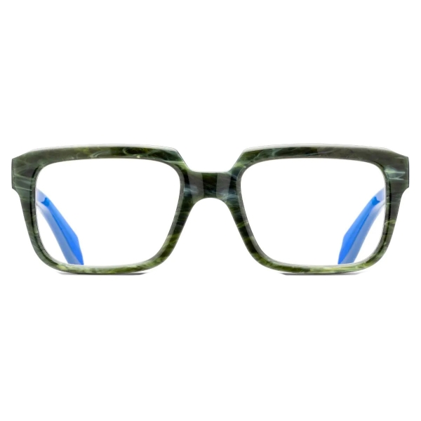 Cutler & Gross - 9289 Rectangle Optical Glasses - Emerald Marble on Ink Colour Studio - Luxury - Cutler & Gross Eyewear