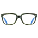 Cutler & Gross - 9289 Rectangle Optical Glasses - Emerald Marble on Ink Colour Studio - Luxury - Cutler & Gross Eyewear