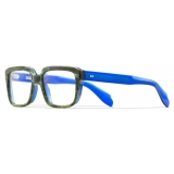 Cutler & Gross - 9289 Rectangle Optical Glasses - Emerald Marble on Ink Colour Studio - Luxury - Cutler & Gross Eyewear