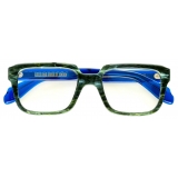 Cutler & Gross - 9289 Rectangle Optical Glasses - Emerald Marble on Ink Colour Studio - Luxury - Cutler & Gross Eyewear