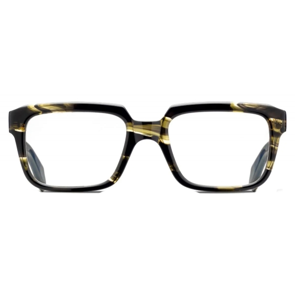 Cutler & Gross - 9289 Rectangle Optical Glasses - Striped Green Havana - Luxury - Cutler & Gross Eyewear