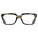 Cutler & Gross - 9289 Rectangle Optical Glasses - Striped Green Havana - Luxury - Cutler & Gross Eyewear