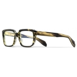 Cutler & Gross - 9289 Rectangle Optical Glasses - Striped Green Havana - Luxury - Cutler & Gross Eyewear