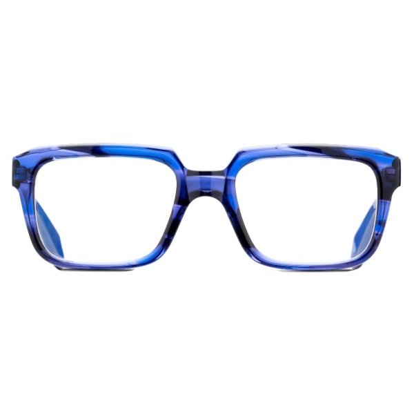 Cutler & Gross - 9289 Rectangle Optical Glasses - Striped Blue Havana - Luxury - Cutler & Gross Eyewear