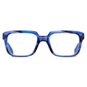 Cutler & Gross - 9289 Rectangle Optical Glasses - Striped Blue Havana - Luxury - Cutler & Gross Eyewear